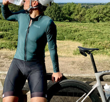 Load image into Gallery viewer, Reversible Slim Fit Long Sleeve Jersey: Black / Dark Green (Men's)